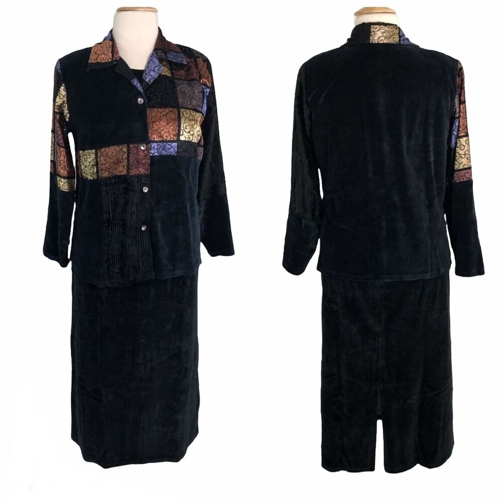 Country Wear Casuals Velvet Jacket Dress Midi Ankle Length Loose Fit Size Large